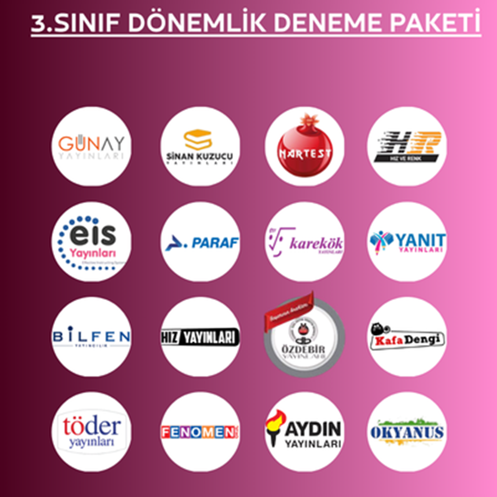 3.SINIF YARIM DÖNEMLİK 12'Lİ DENEME PAKETİ (2026-2027)