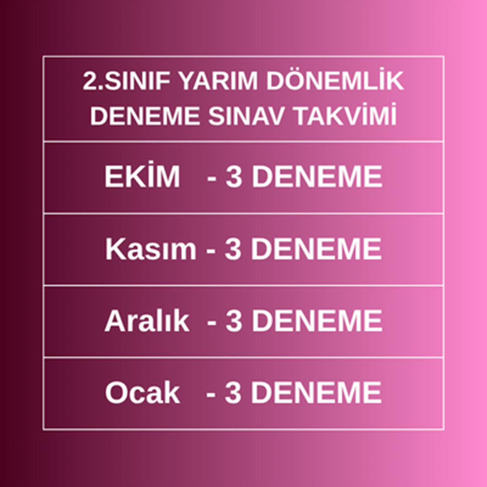 2.SINIF YARIM DÖNEMLİK 12'Lİ DENEME PAKETİ (2026-2027)