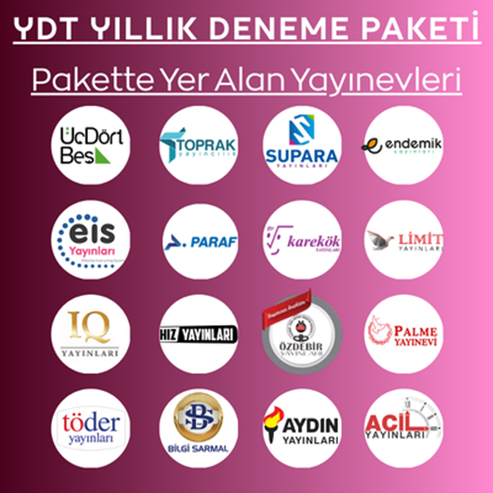 YDT - TYT YILLIK 36'LI DENEME PAKETİ