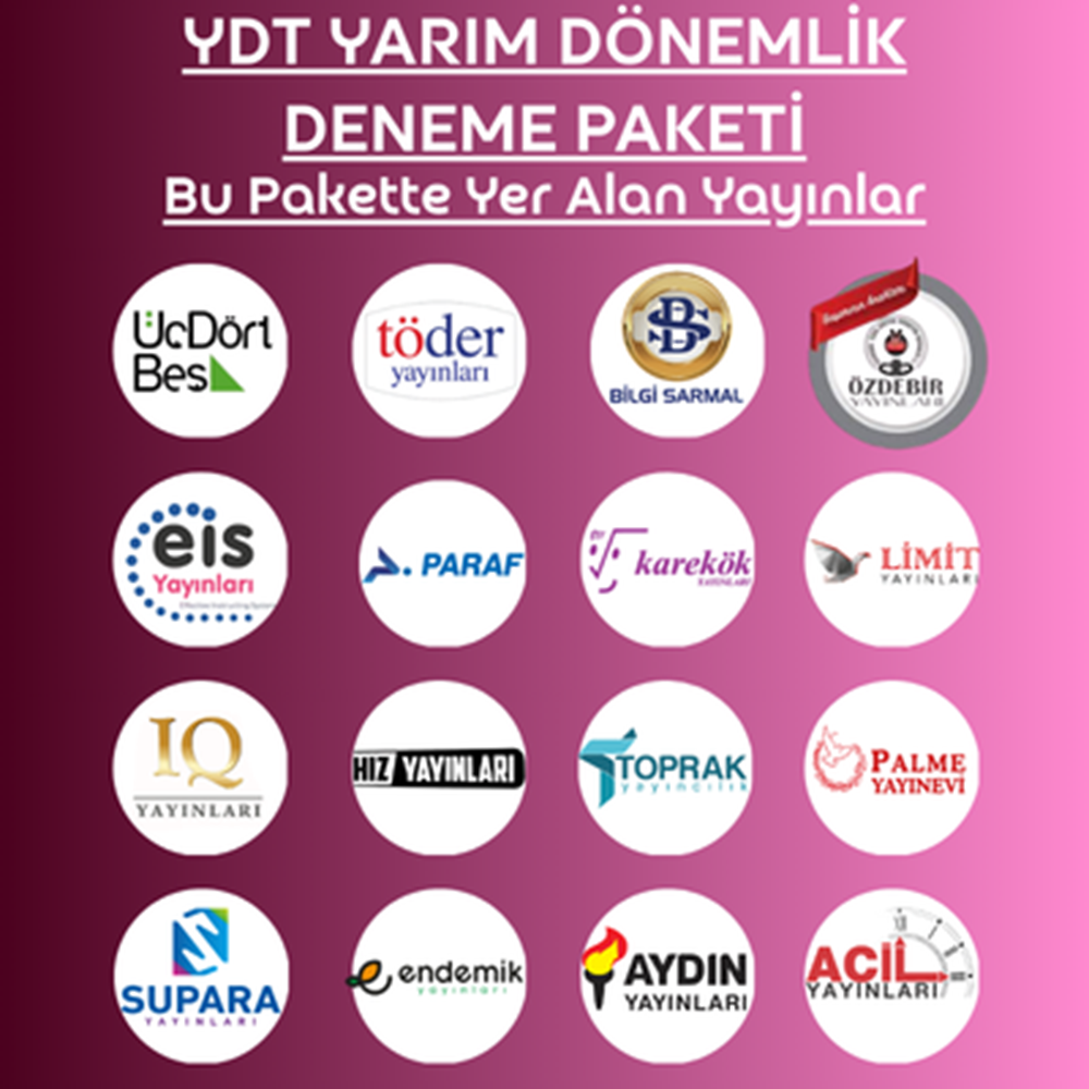 YDT - TYT YARIM DÖNEMLİK 18'Lİ DENEME PAKETİ (2026-2027)
