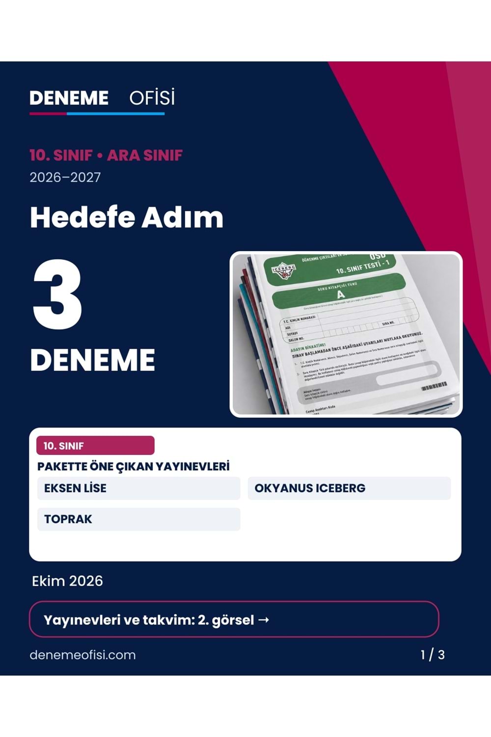 Hedefe Adım 3'lü 10. Sınıf Deneme Paketi – Seçenek 4 (2026–2027)