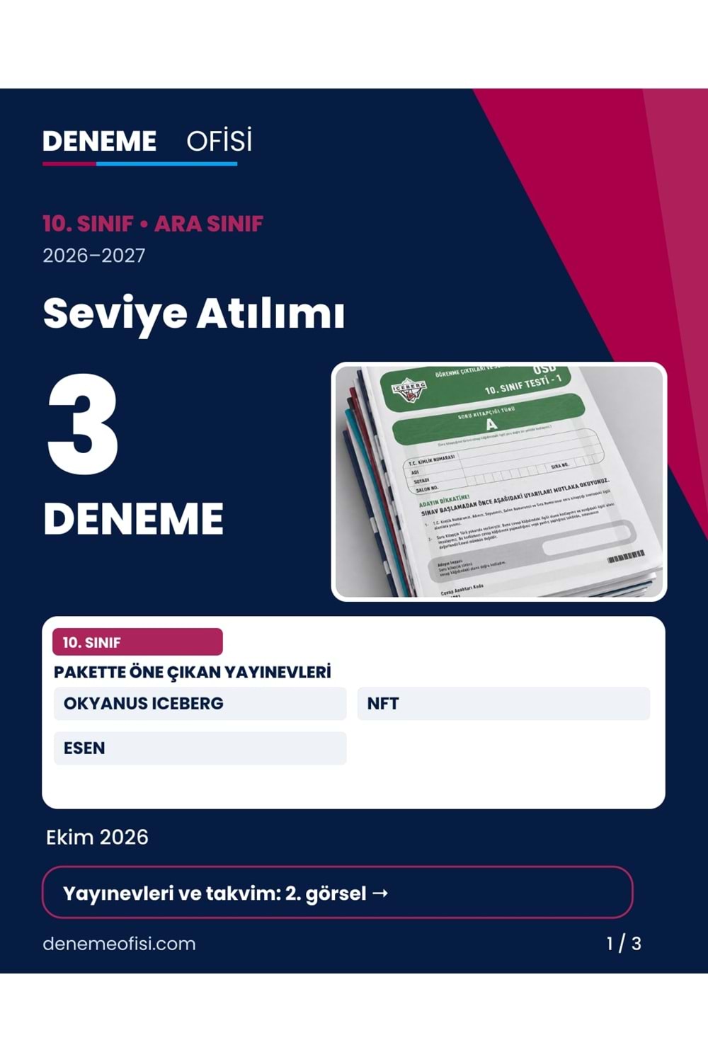 Seviye Atılımı 3'lü 10. Sınıf Deneme Paketi – Seçenek 5 (2026–2027)
