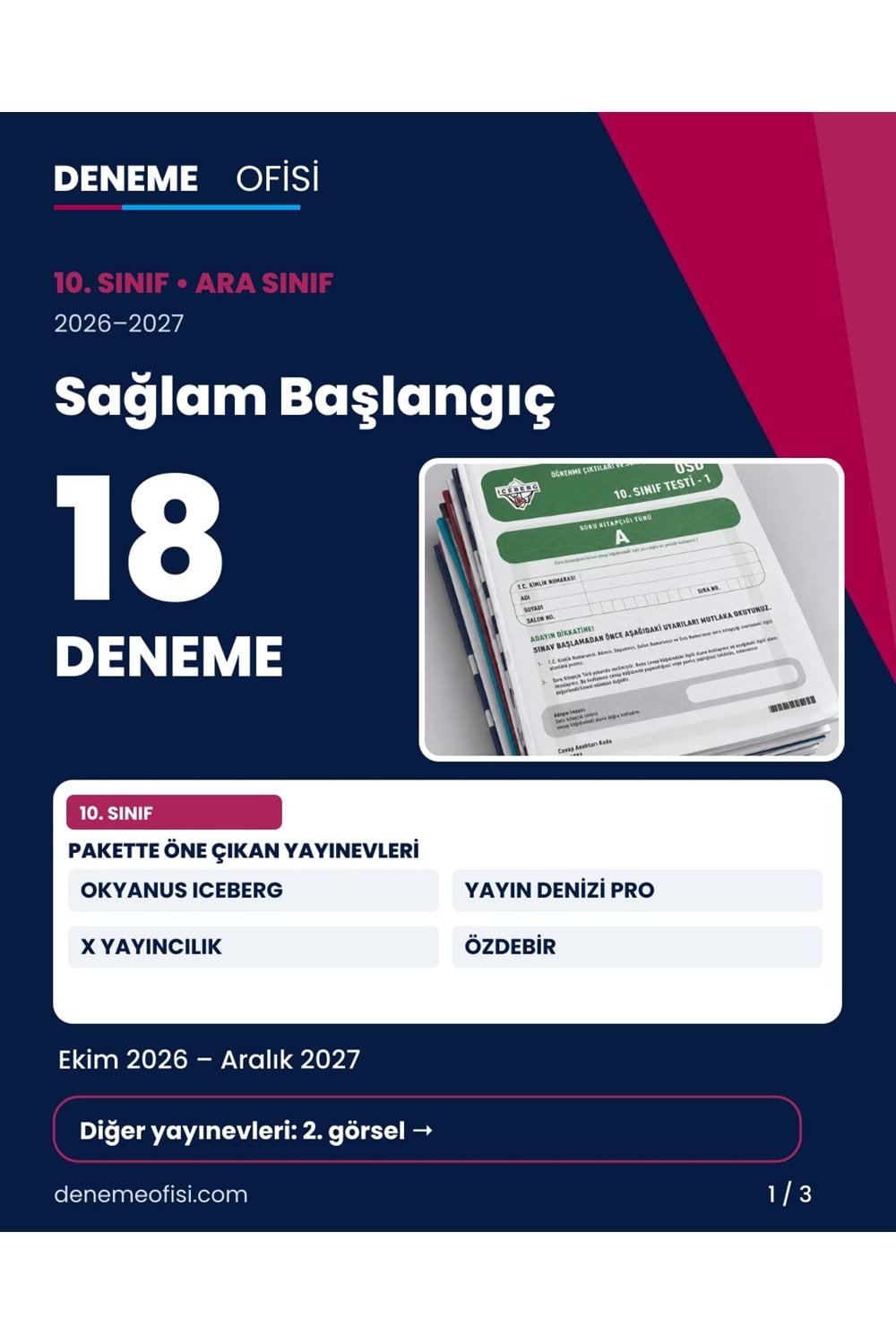 Sağlam Başlangıç 18'li 10. Sınıf Deneme Paketi – Seçenek 1 (2026–2027)