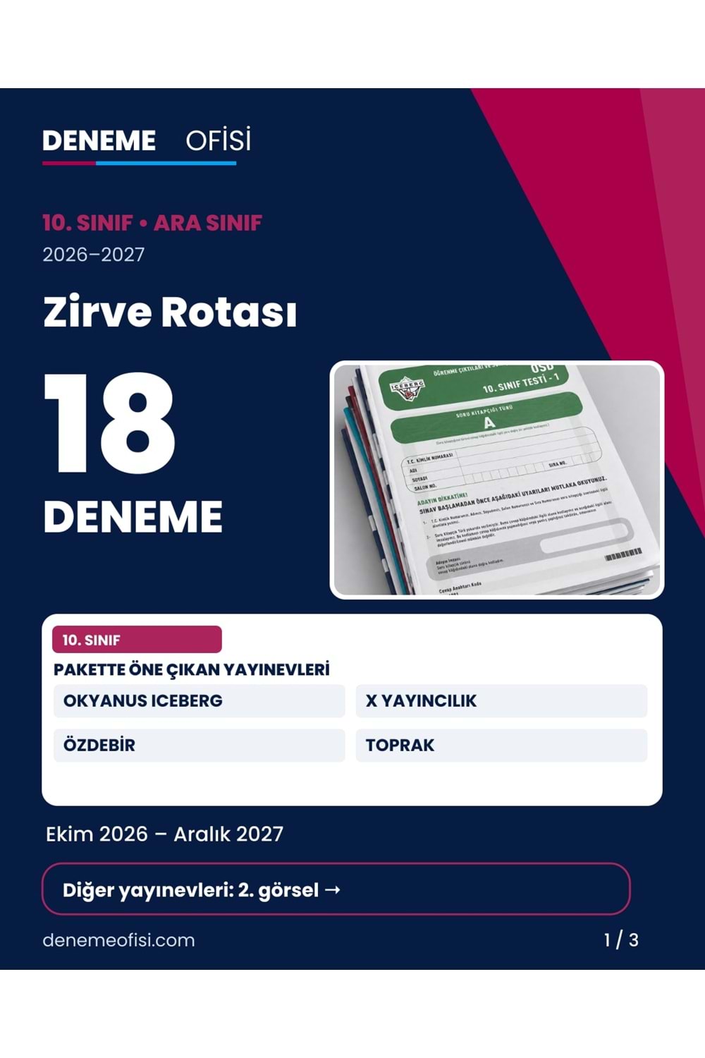 Zirve Rotası 18'li 10. Sınıf Deneme Paketi – Seçenek 7 (2026–2027)