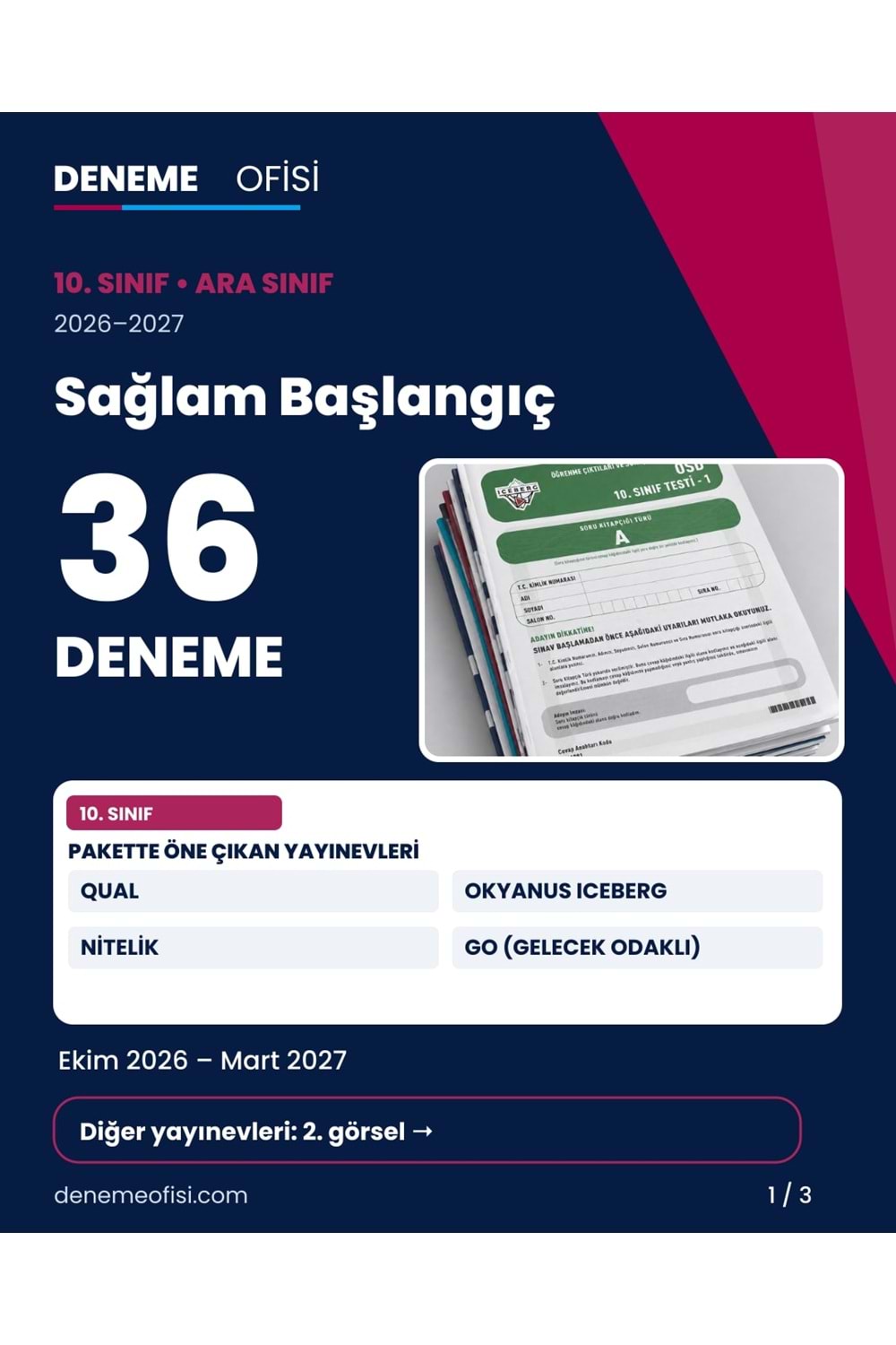 Sağlam Başlangıç 36'lı 10. Sınıf Deneme Paketi – Seçenek 1 (2026–2027)