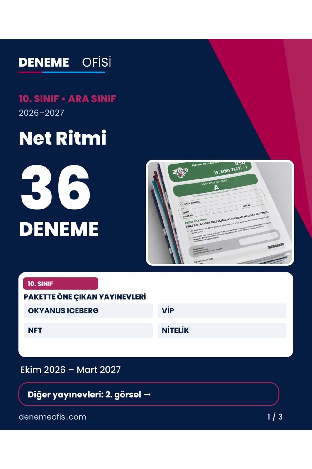 Net Ritmi 36'lı 10. Sınıf Deneme Paketi – Seçenek 3 (2026–2027)