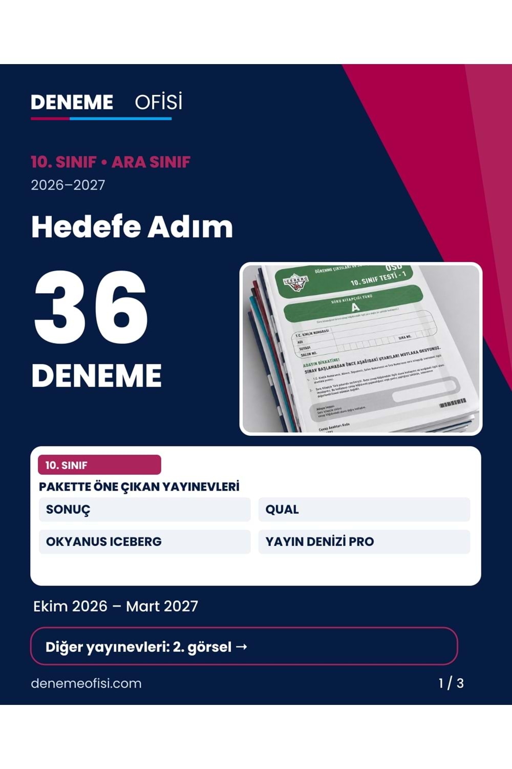 Hedefe Adım 36'lı 10. Sınıf Deneme Paketi – Seçenek 4 (2026–2027)