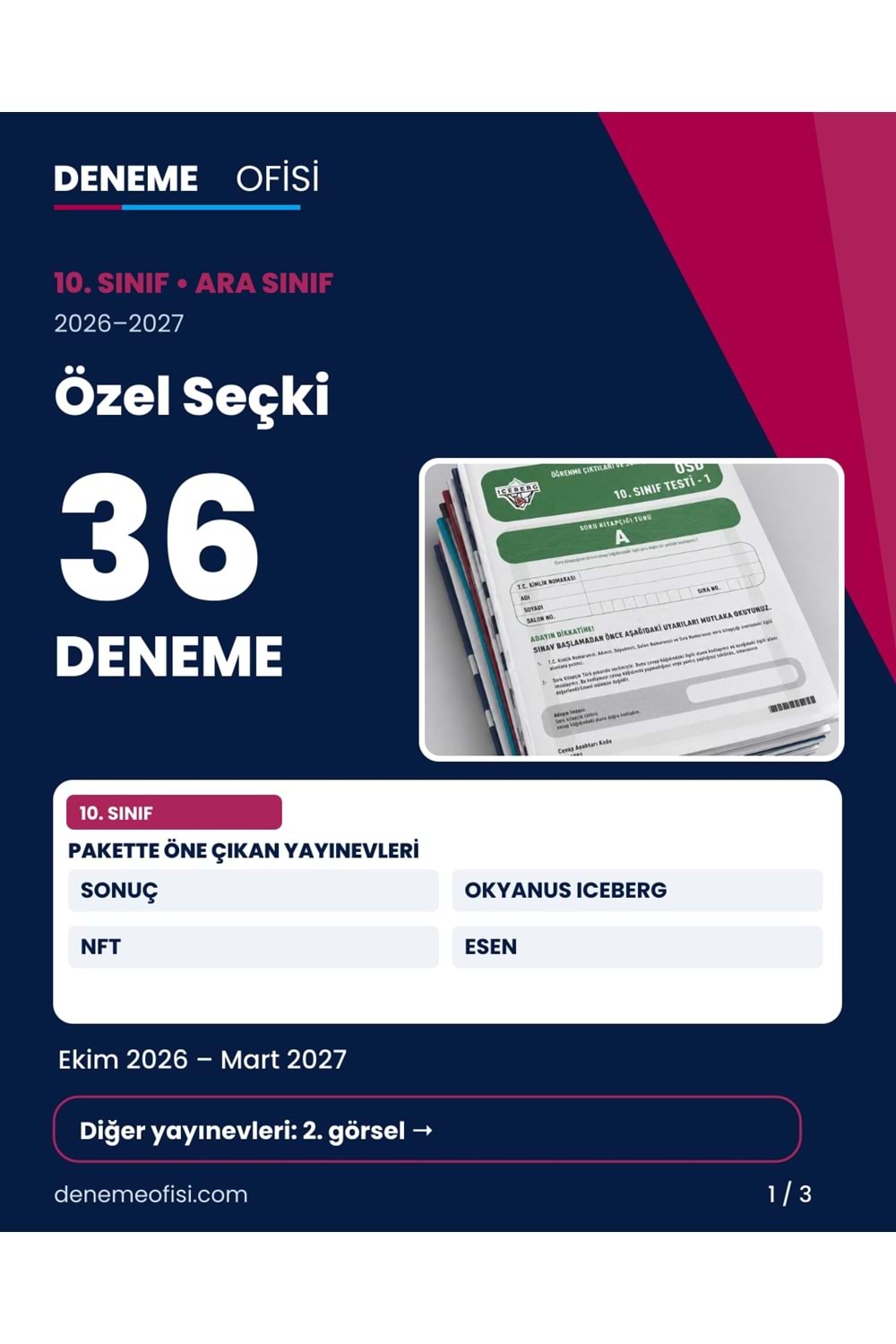 Özel Seçki 36'lı 10. Sınıf Deneme Paketi – Seçenek 9 (2026–2027)