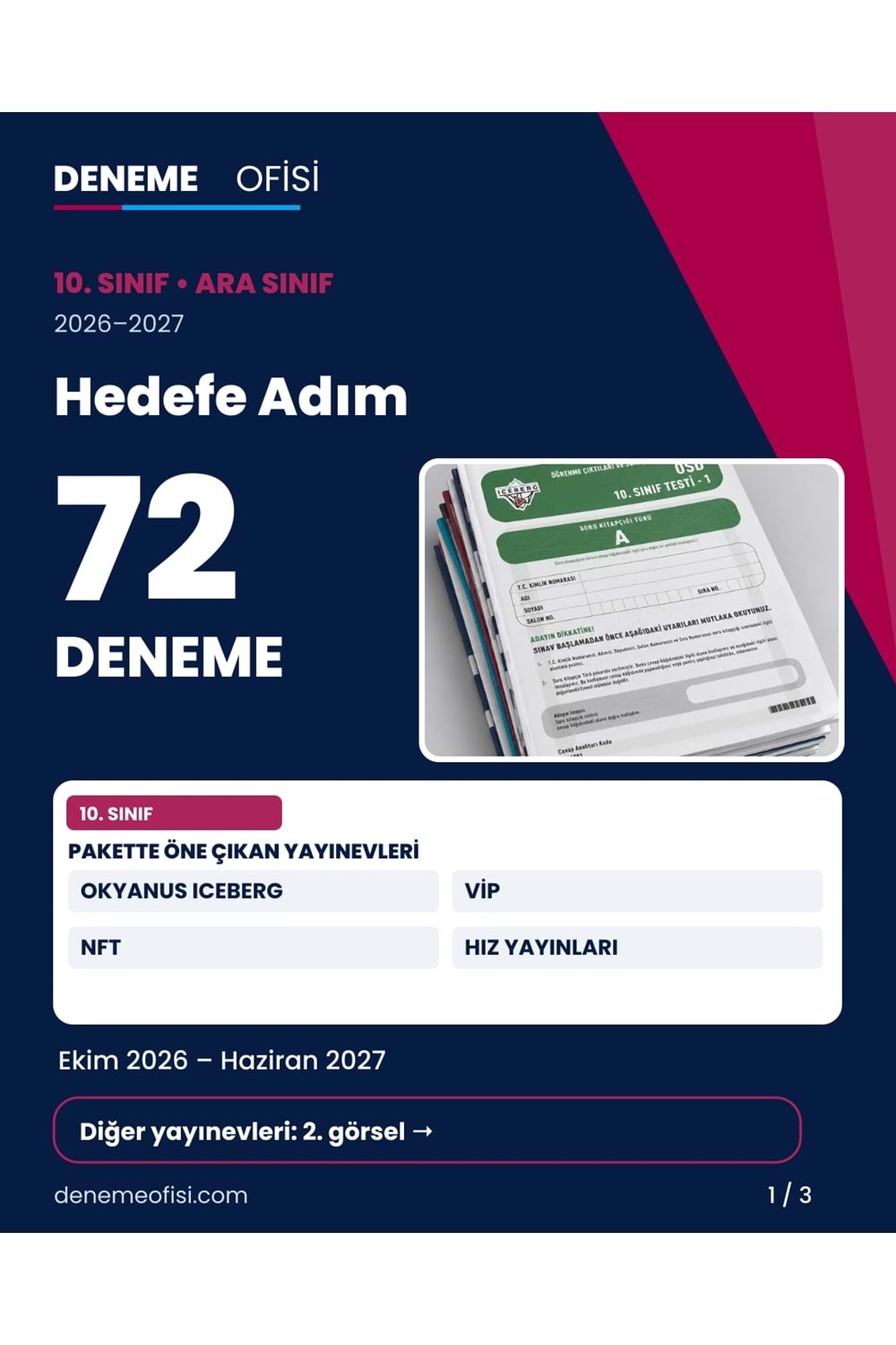 Hedefe Adım 72'li 10. Sınıf Deneme Paketi – Seçenek 4 (2026–2027)