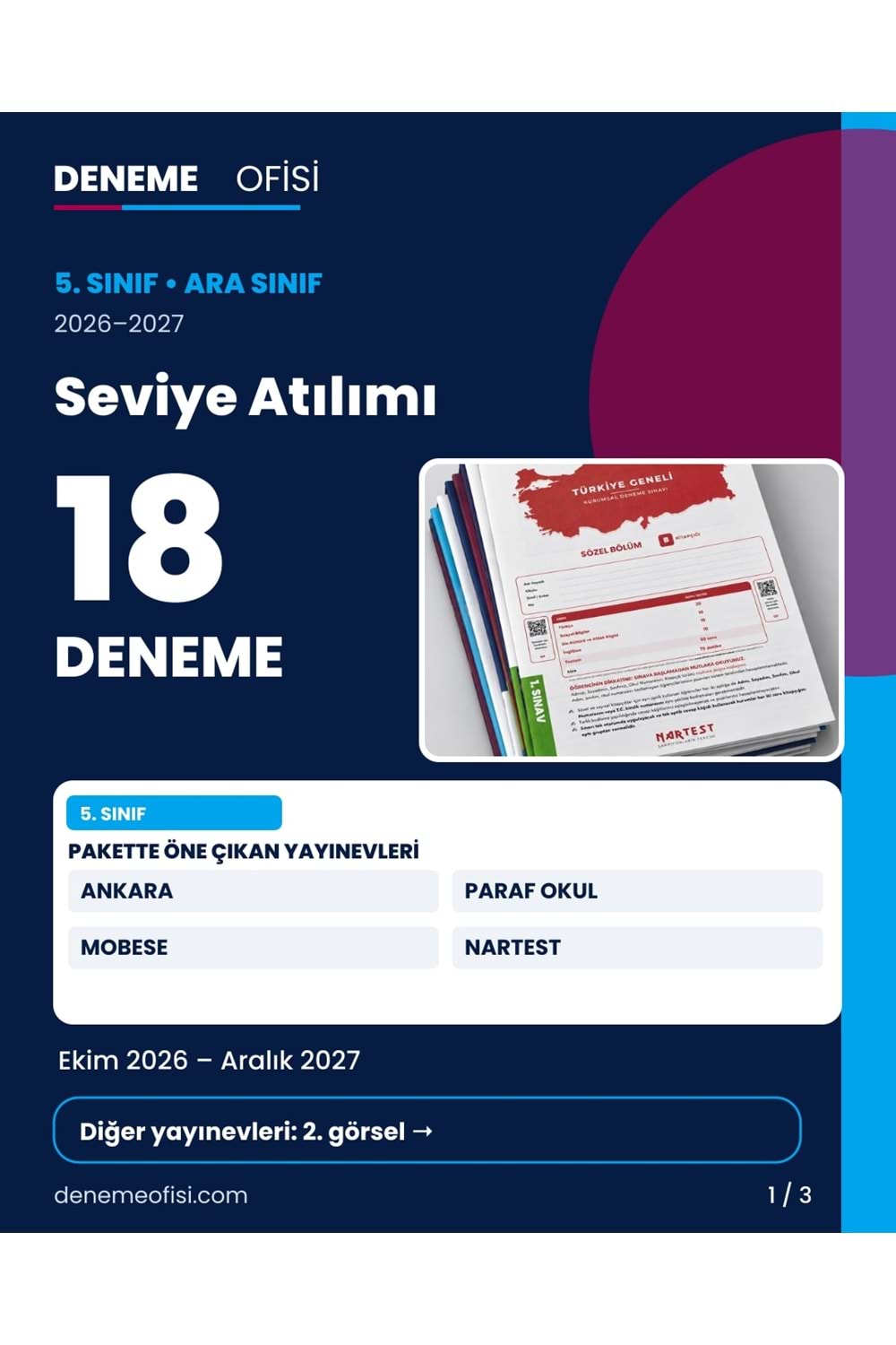 Seviye Atılımı 18'li 5. Sınıf Deneme Paketi – Seçenek 5 (2026–2027)