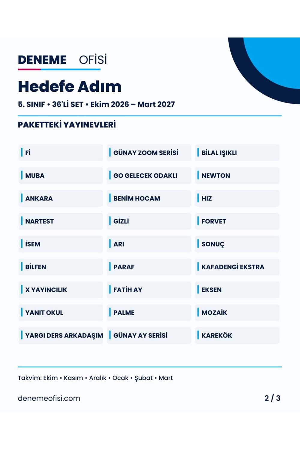Hedefe Adım 36'lı 5. Sınıf Deneme Paketi – Seçenek 4 (2026–2027)