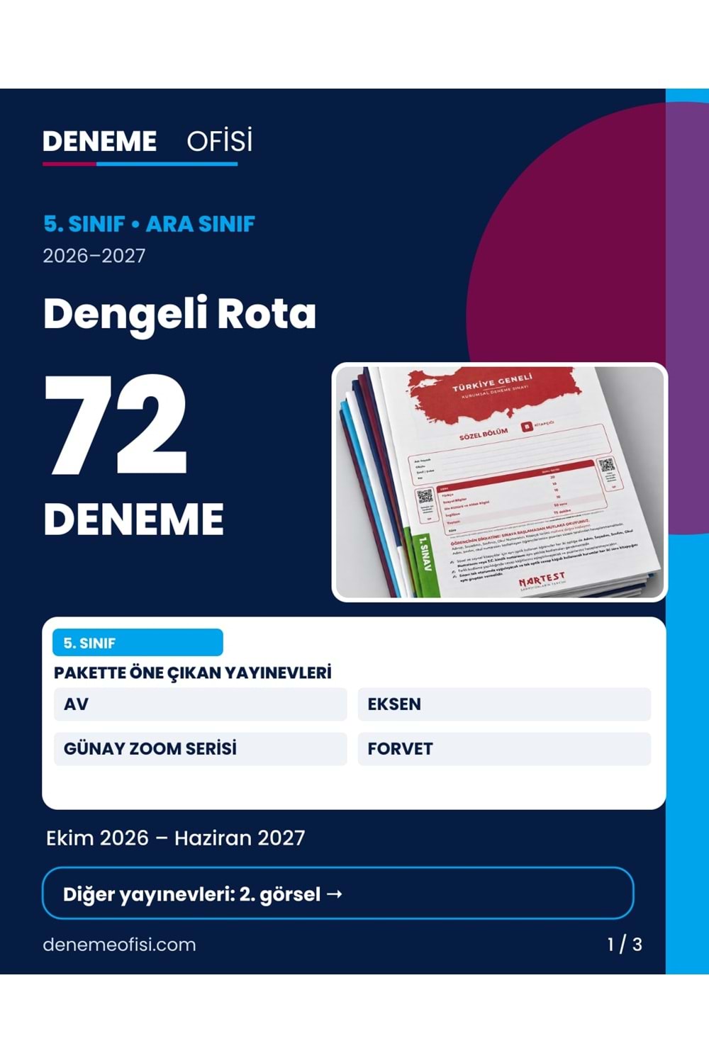 Dengeli Rota 72'li 5. Sınıf Deneme Paketi – Seçenek 2 (2026–2027)