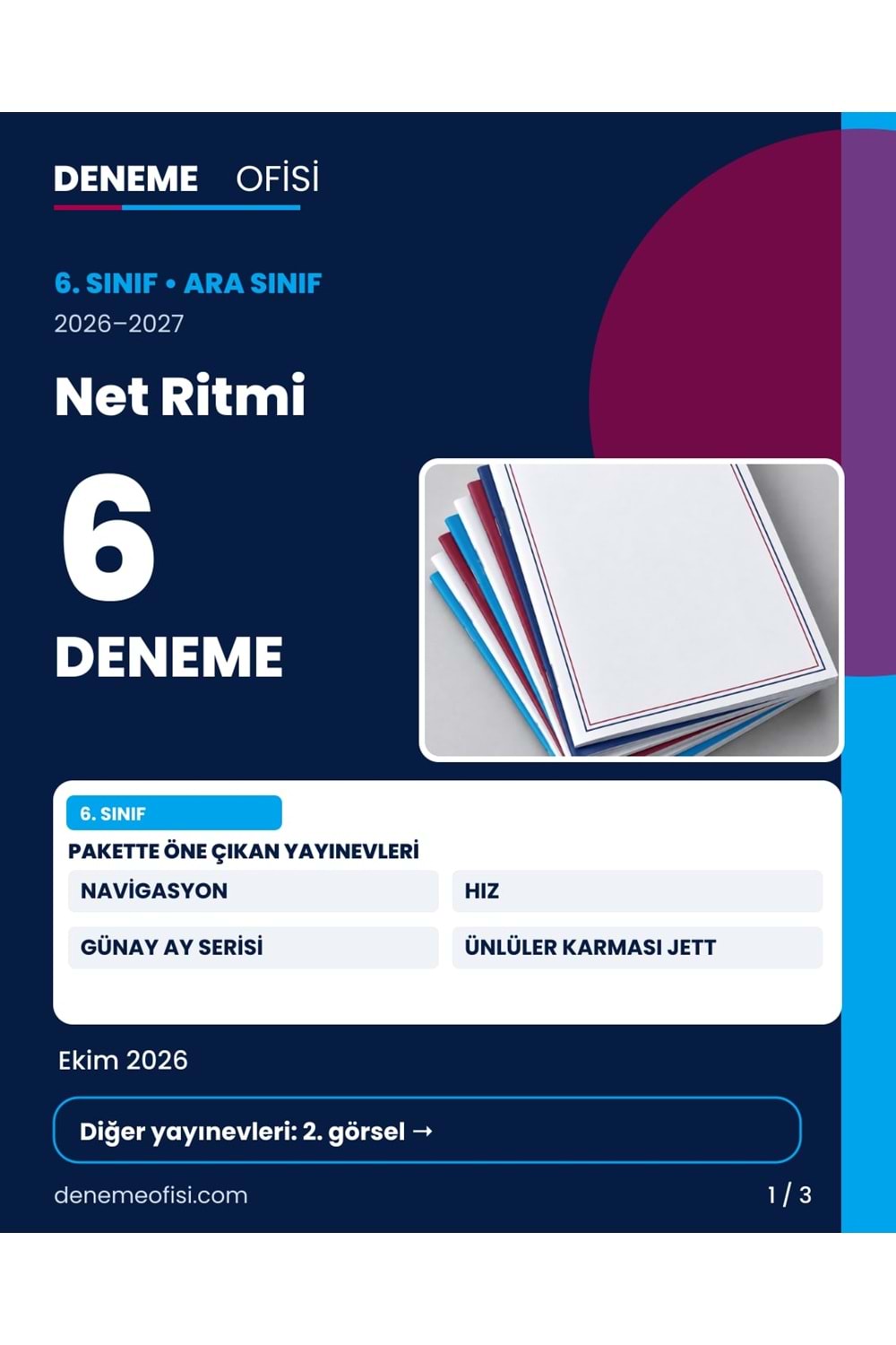 Net Ritmi 6'lı 6. Sınıf Deneme Paketi – Seçenek 3 (2026–2027)