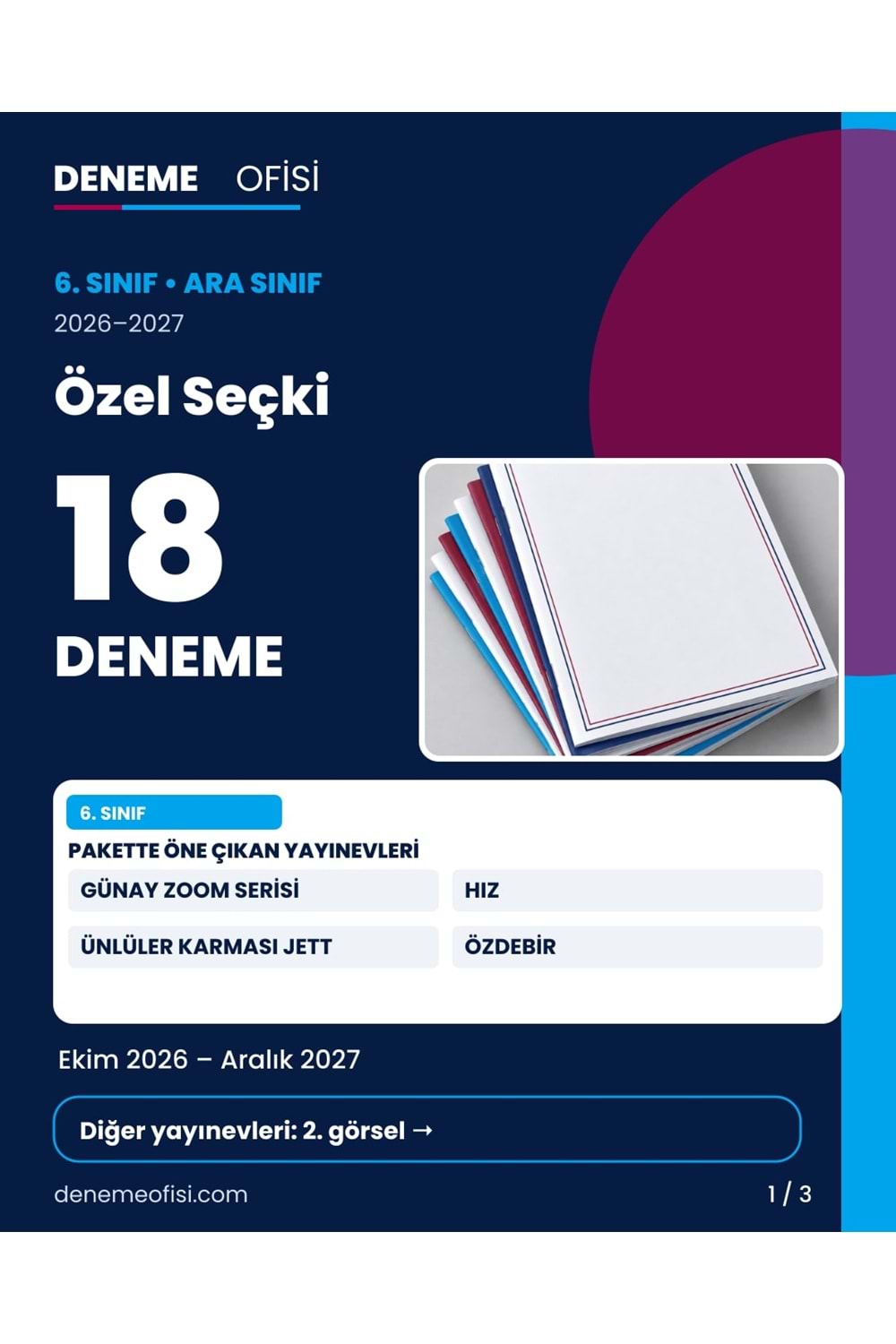 Özel Seçki 18'li 6. Sınıf Deneme Paketi – Seçenek 9 (2026–2027)