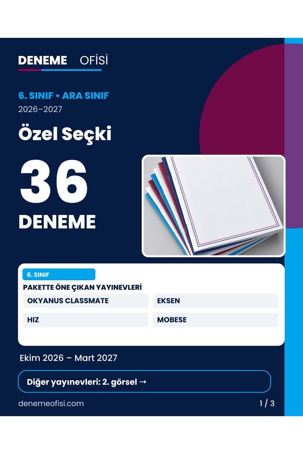 Özel Seçki 36'lı 6. Sınıf Deneme Paketi – Seçenek 9 (2026–2027)