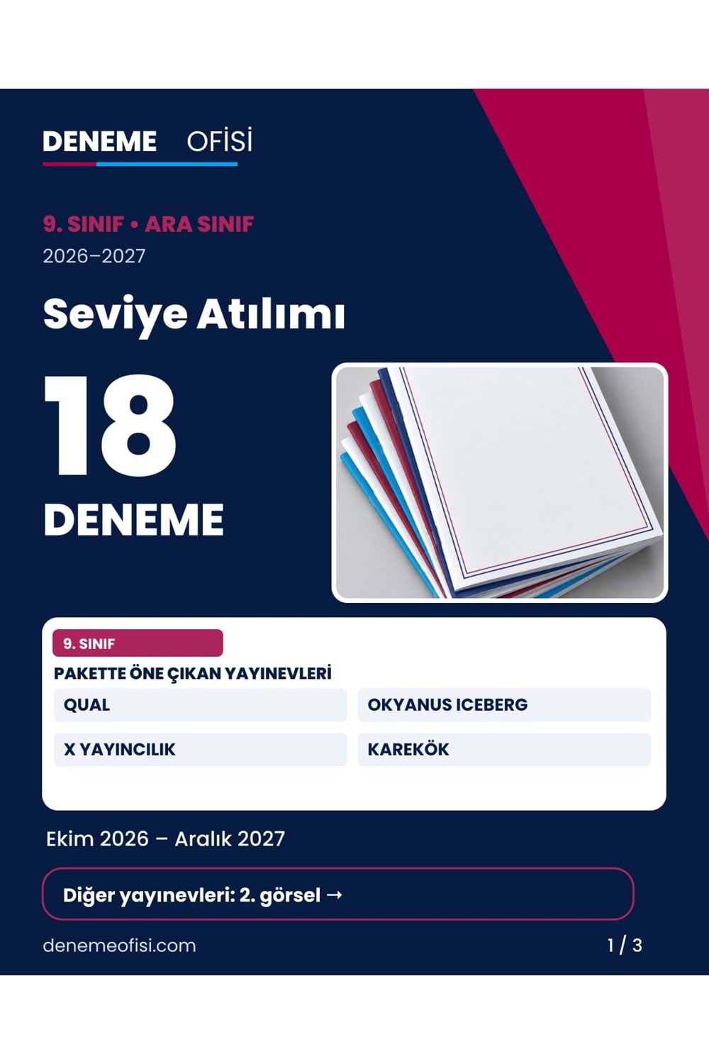 Seviye Atılımı 18'li 9. Sınıf Deneme Paketi – Seçenek 5 (2026–2027)