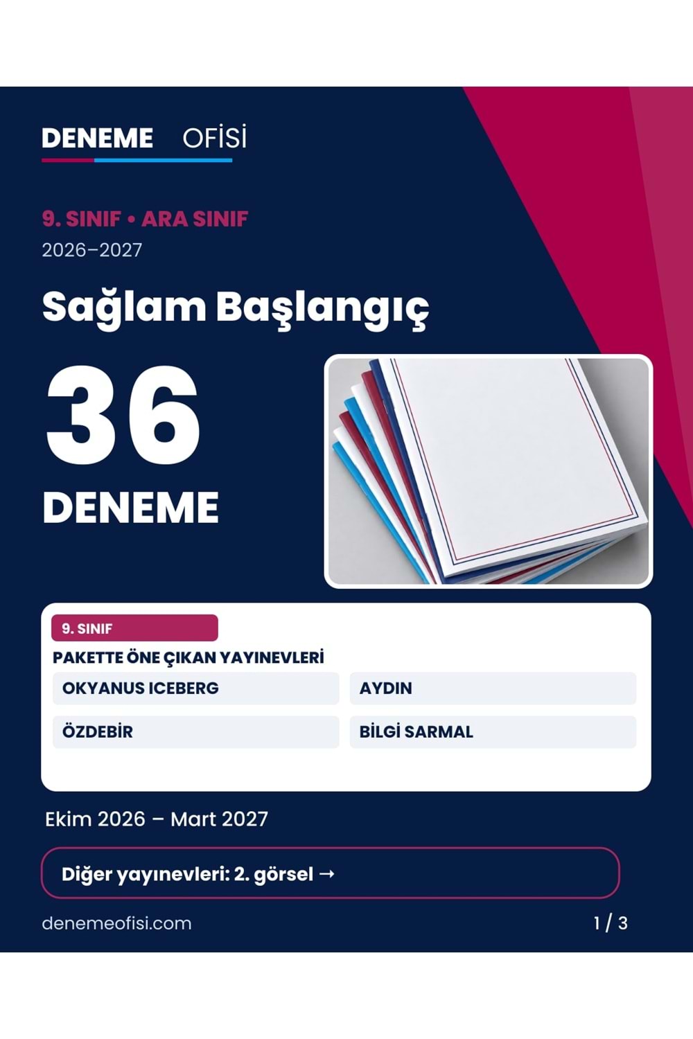 Sağlam Başlangıç 36'lı 9. Sınıf Deneme Paketi – Seçenek 1 (2026–2027)