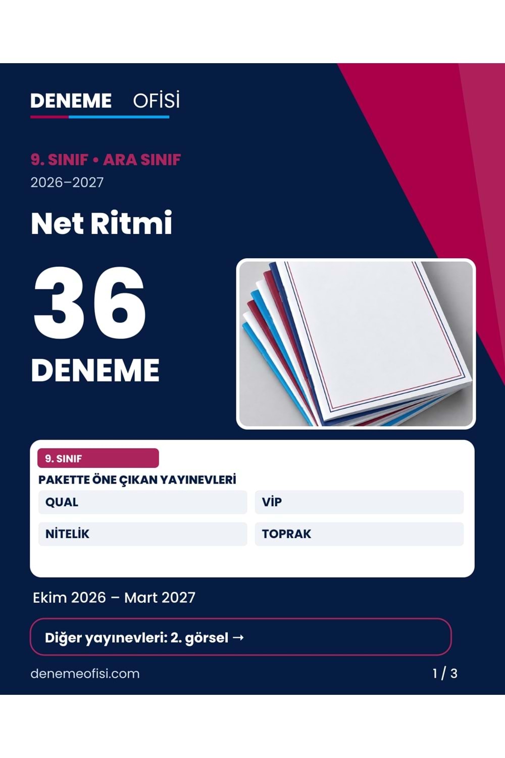 Net Ritmi 36'lı 9. Sınıf Deneme Paketi – Seçenek 3 (2026–2027)