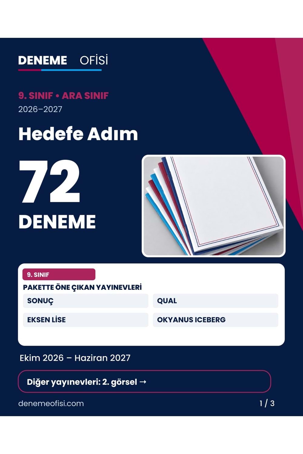 Hedefe Adım 72'li 9. Sınıf Deneme Paketi – Seçenek 4 (2026–2027)