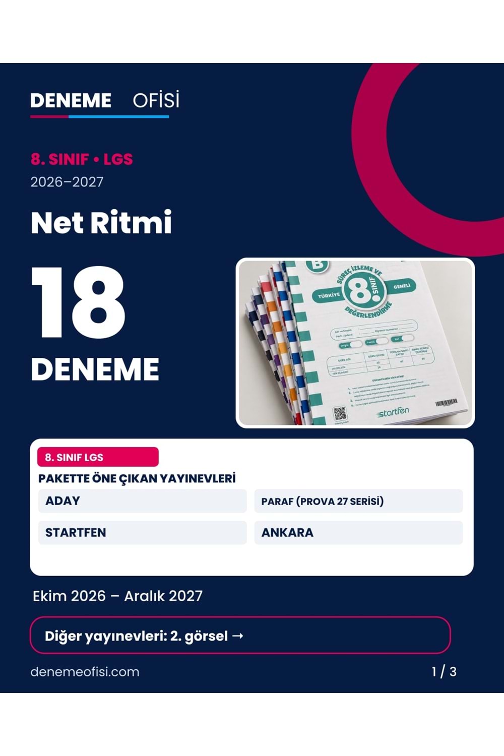 Net Ritmi 18'li 8. Sınıf LGS Deneme Paketi – Seçenek 3 (2026–2027)