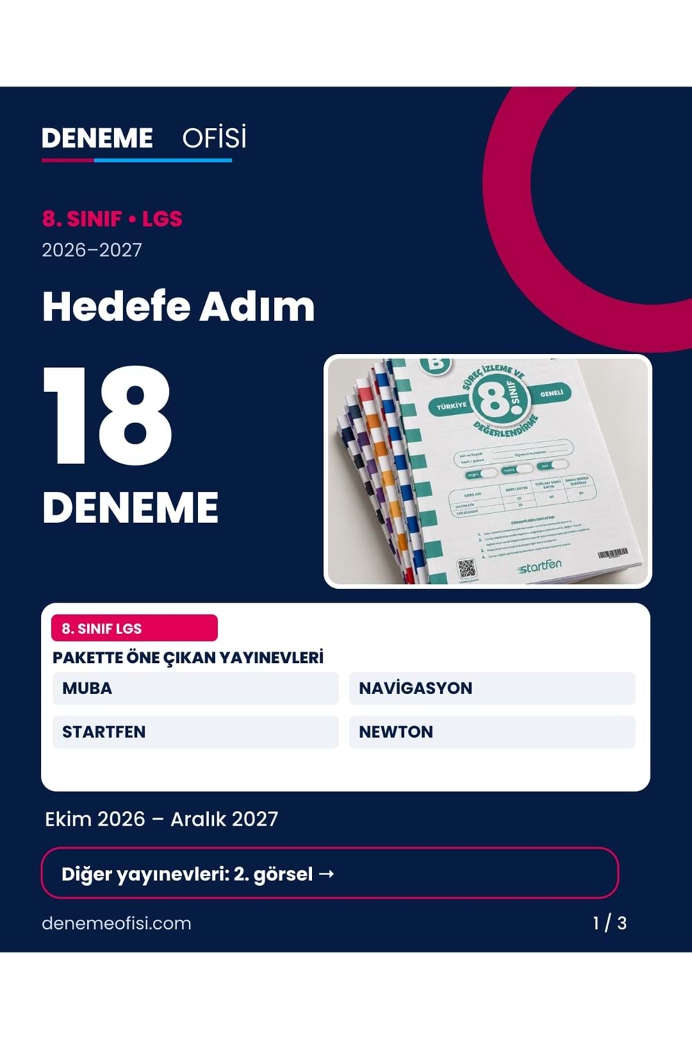 Hedefe Adım 18'li 8. Sınıf LGS Deneme Paketi – Seçenek 4 (2026–2027)