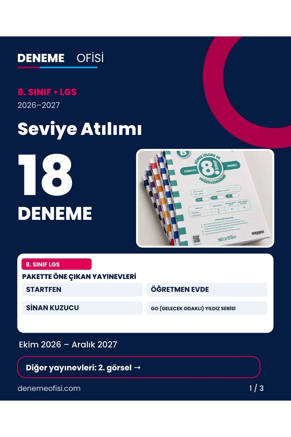 Seviye Atılımı 18'li 8. Sınıf LGS Deneme Paketi – Seçenek 5 (2026–2027)