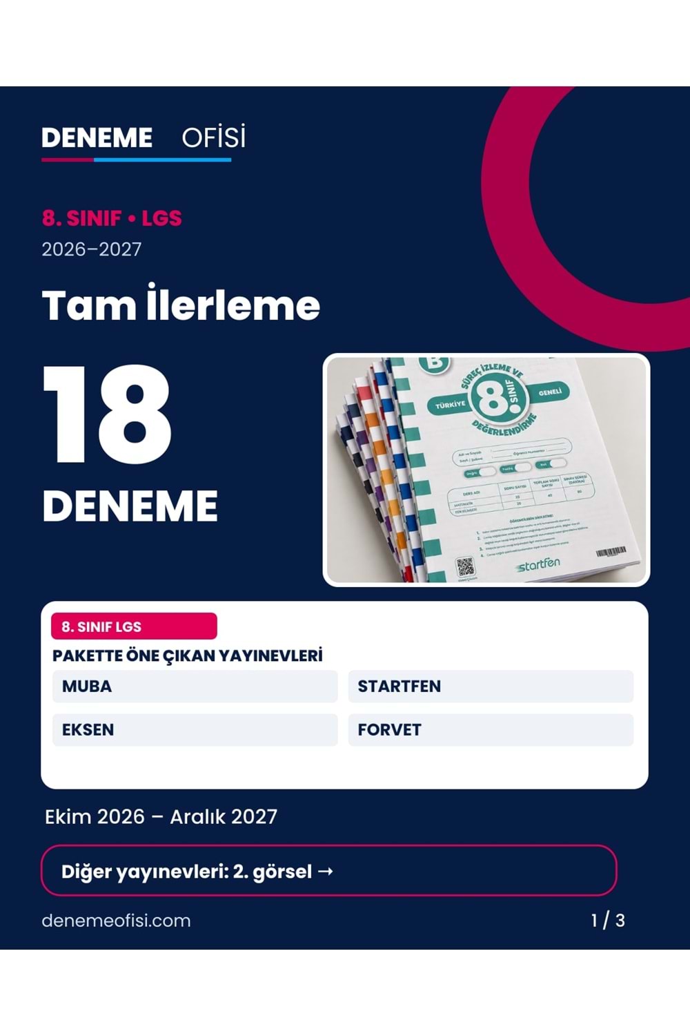 Tam İlerleme 18'li 8. Sınıf LGS Deneme Paketi – Seçenek 8 (2026–2027)