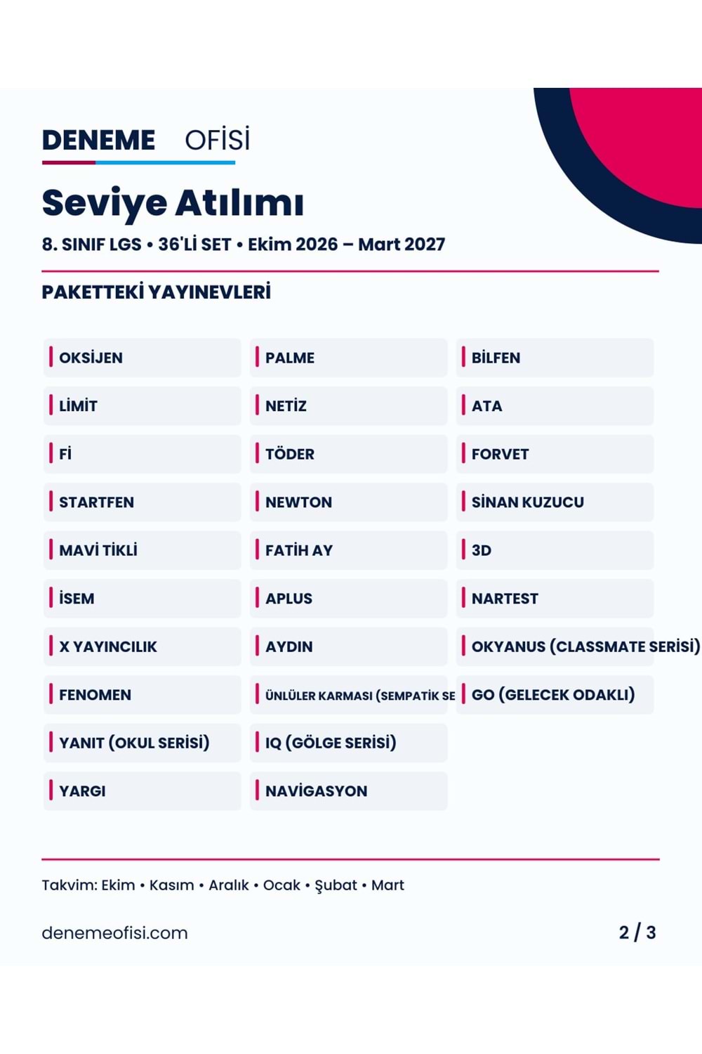 Seviye Atılımı 36'lı 8. Sınıf LGS Deneme Paketi – Seçenek 5 (2026–2027)