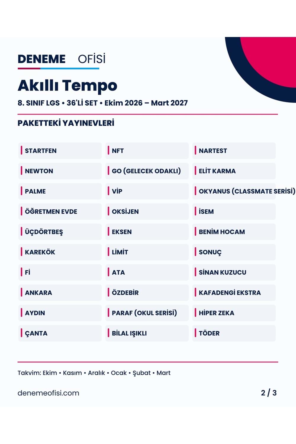 Akıllı Tempo 36'lı 8. Sınıf LGS Deneme Paketi – Seçenek 6 (2026–2027)