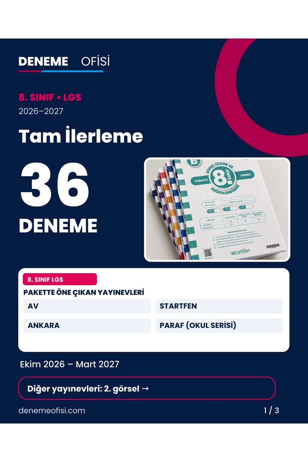 Tam İlerleme 36'lı 8. Sınıf LGS Deneme Paketi – Seçenek 8 (2026–2027)
