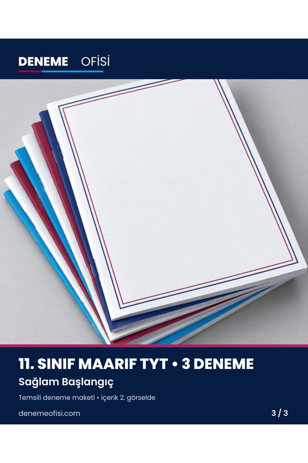 Sağlam Başlangıç 3'lü 11. Sınıf Maarif TYT Deneme Paketi – Seçenek 1 (2026–2027)
