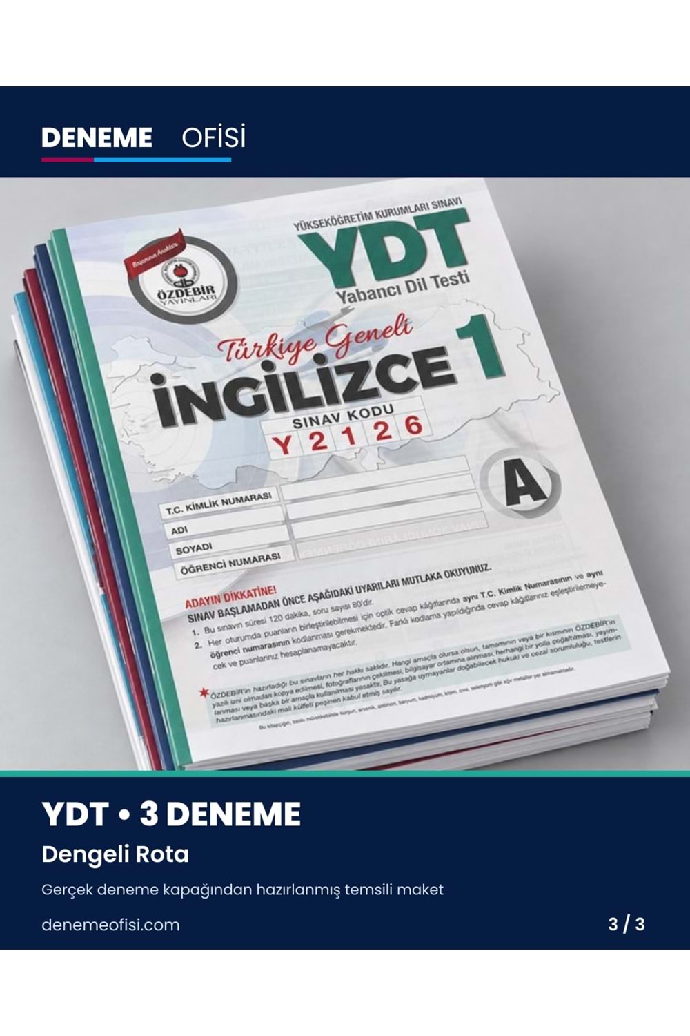 Dengeli Rota 3'lü YDT Deneme Paketi – Seçenek 2 (2026–2027)