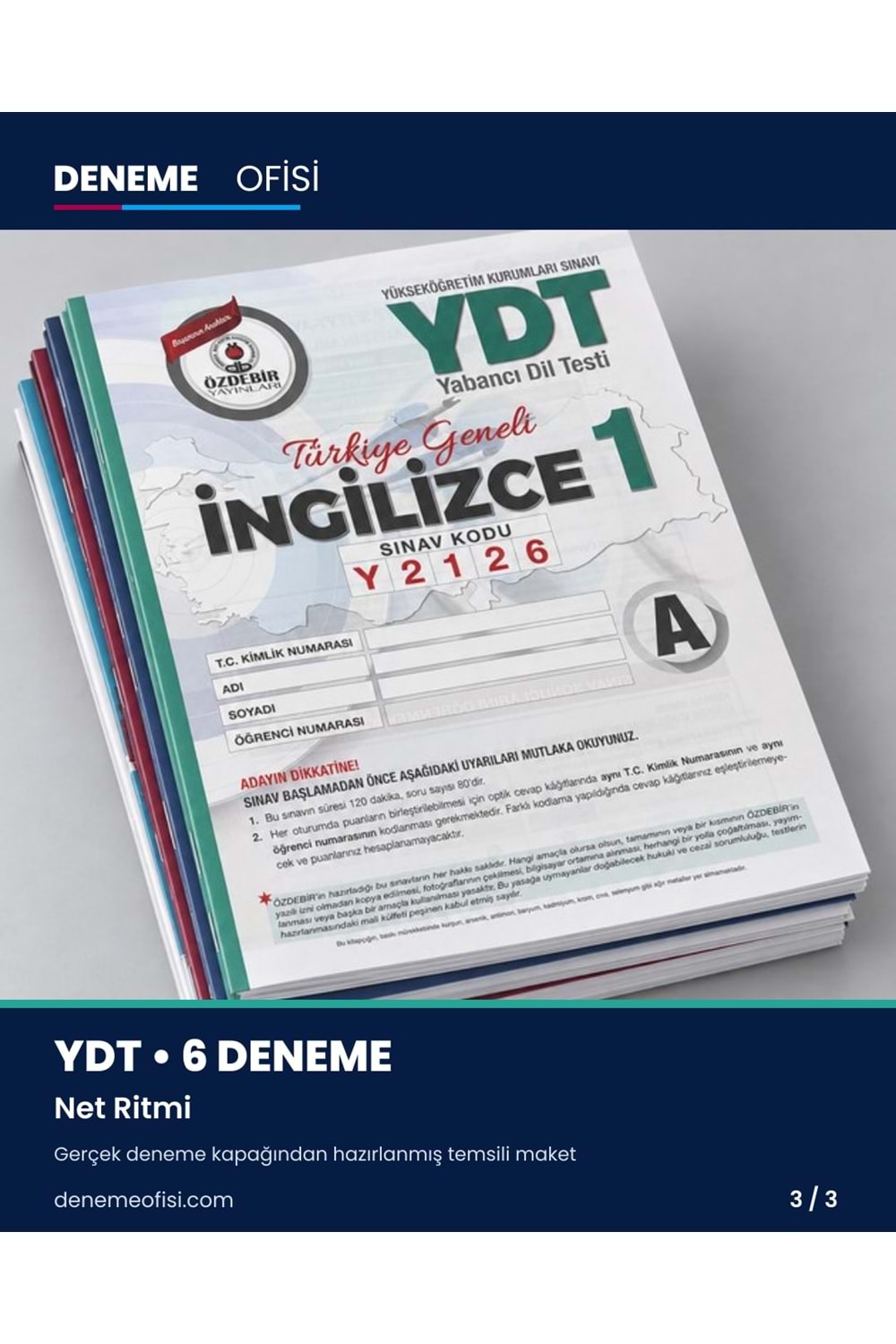Net Ritmi 6'lı YDT Deneme Paketi – Seçenek 3 (2026–2027)