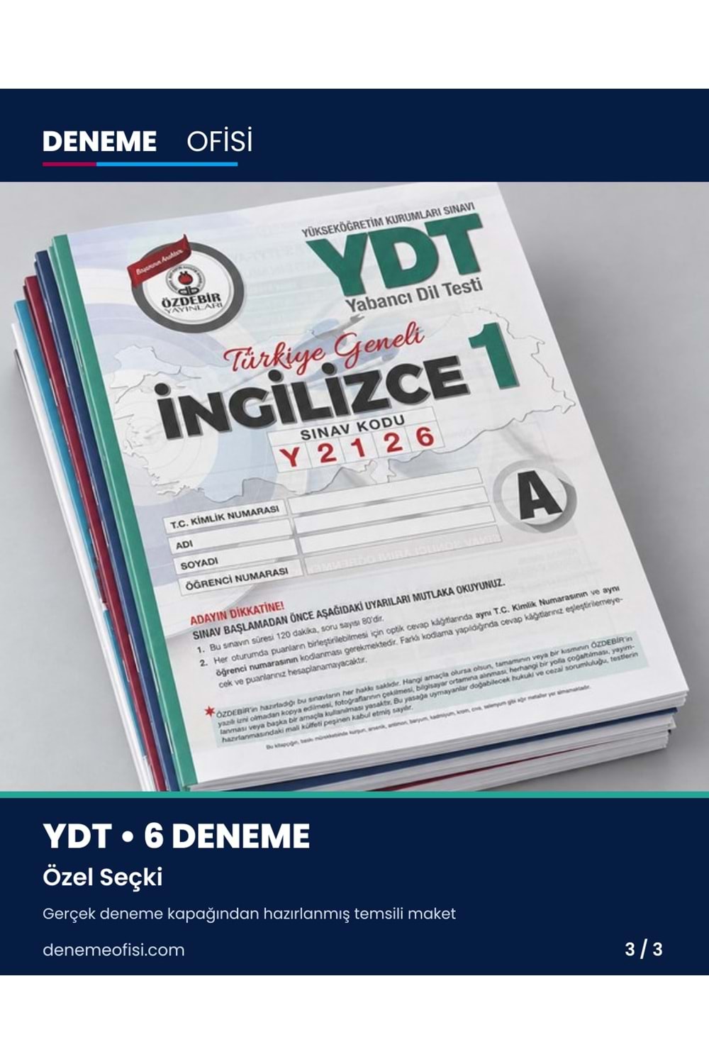 Özel Seçki 6'lı YDT Deneme Paketi – Seçenek 9 (2026–2027)