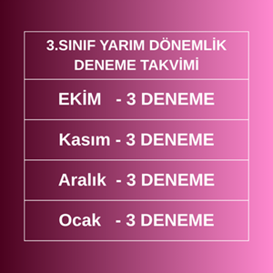 3.SINIF YARIM DÖNEMLİK 12'Lİ DENEME PAKETİ (2026-2027)
