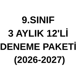 9.SINIF 3 AYLIK 12'Lİ DENEME PAKETİ (2026-2027)
