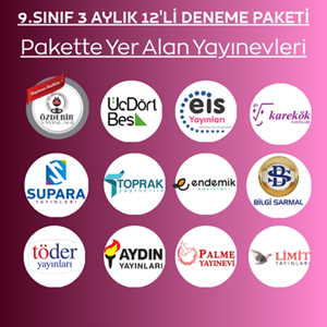 9.SINIF 3 AYLIK 12'Lİ DENEME PAKETİ (2026-2027)