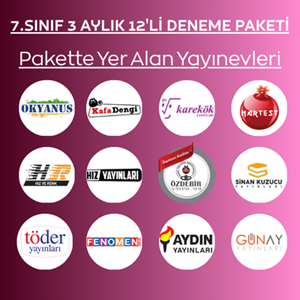 7.SINIF 3 AYLIK 12'Lİ DENEME PAKETİ (2026-2027)