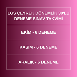 LGS ÇEYREK DÖNEMLİK - 18' Lİ DENEME PAKETİ (2026-2027)