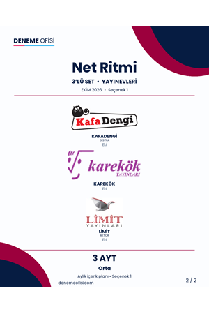 Net Ritmi 3'lü AYT Deneme Paketi – Orta – Seçenek 1 (2026–2027)