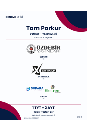 Tam Parkur 3'lü TYT + AYT Deneme Paketi – Kolay + Orta + Zor – Seçenek 2 (2026–2027)