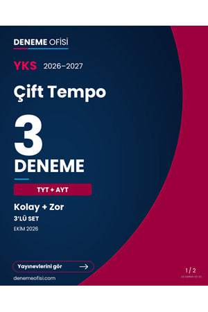 Çift Tempo 3'lü TYT + AYT Deneme Paketi – Kolay + Zor – Seçenek 2 (2026–2027)