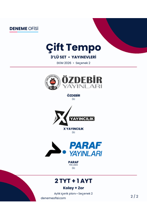 Çift Tempo 3'lü TYT + AYT Deneme Paketi – Kolay + Zor – Seçenek 2 (2026–2027)