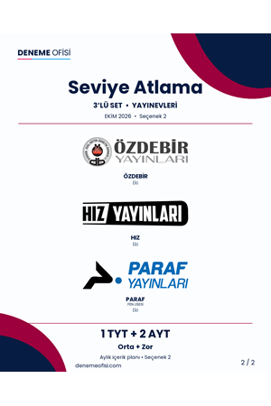 Seviye Atlama 3'lü TYT + AYT Deneme Paketi – Orta + Zor – Seçenek 2 (2026–2027)