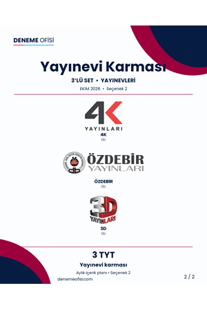 Yayınevi Karması 3'lü TYT Deneme Paketi – Yayınevi karması – Seçenek 2 (2026–2027)