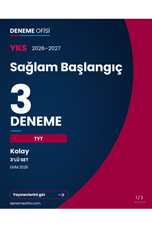 Sağlam Başlangıç 3'lü TYT Deneme Paketi – Kolay – Seçenek 1 (2026–2027)