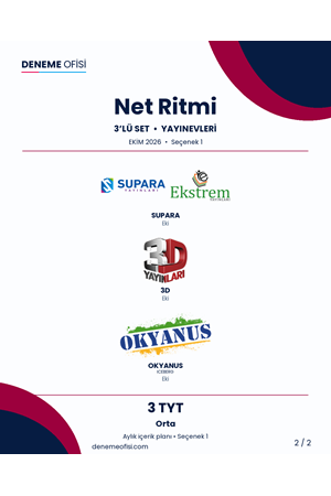 Net Ritmi 3'lü TYT Deneme Paketi – Orta – Seçenek 1 (2026–2027)