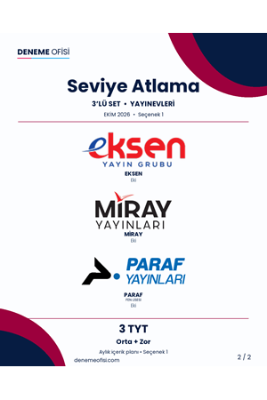 Seviye Atlama 3'lü TYT Deneme Paketi – Orta + Zor – Seçenek 1 (2026–2027)