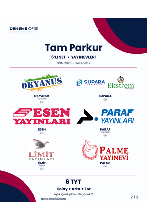 Tam Parkur 6'lı TYT Deneme Paketi – Kolay + Orta + Zor – Seçenek 2 (2026–2027)