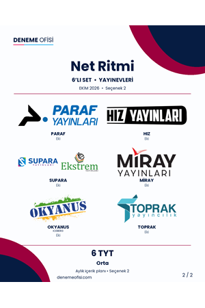 Net Ritmi 6'lı TYT Deneme Paketi – Orta – Seçenek 2 (2026–2027)
